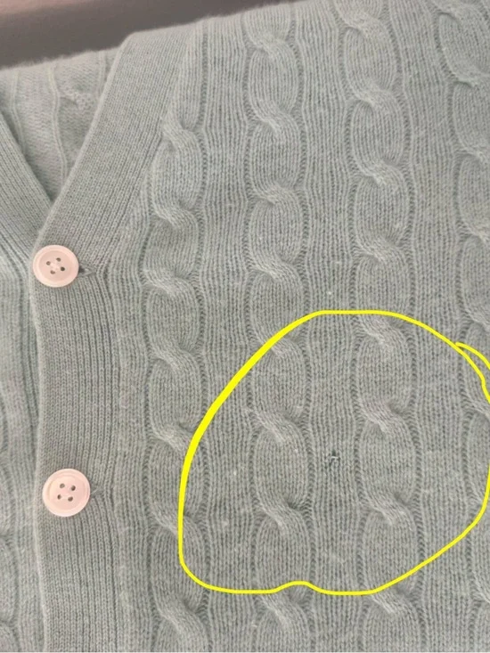 Vtg Polo Ralph Lauren Cashmere Cable Knit Cardigan Mint Green Size 40 Med READ - Picture 6 of 12